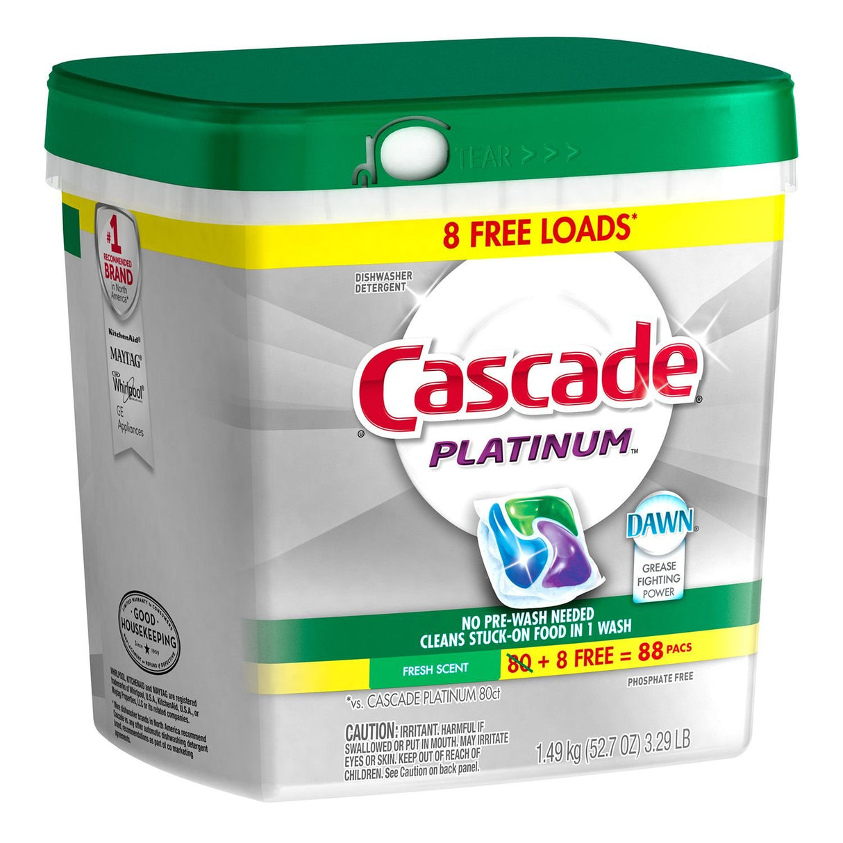 Cascade Platinum ActionPacs Dishwasher Detergent, Fresh Scent (88 ct.)