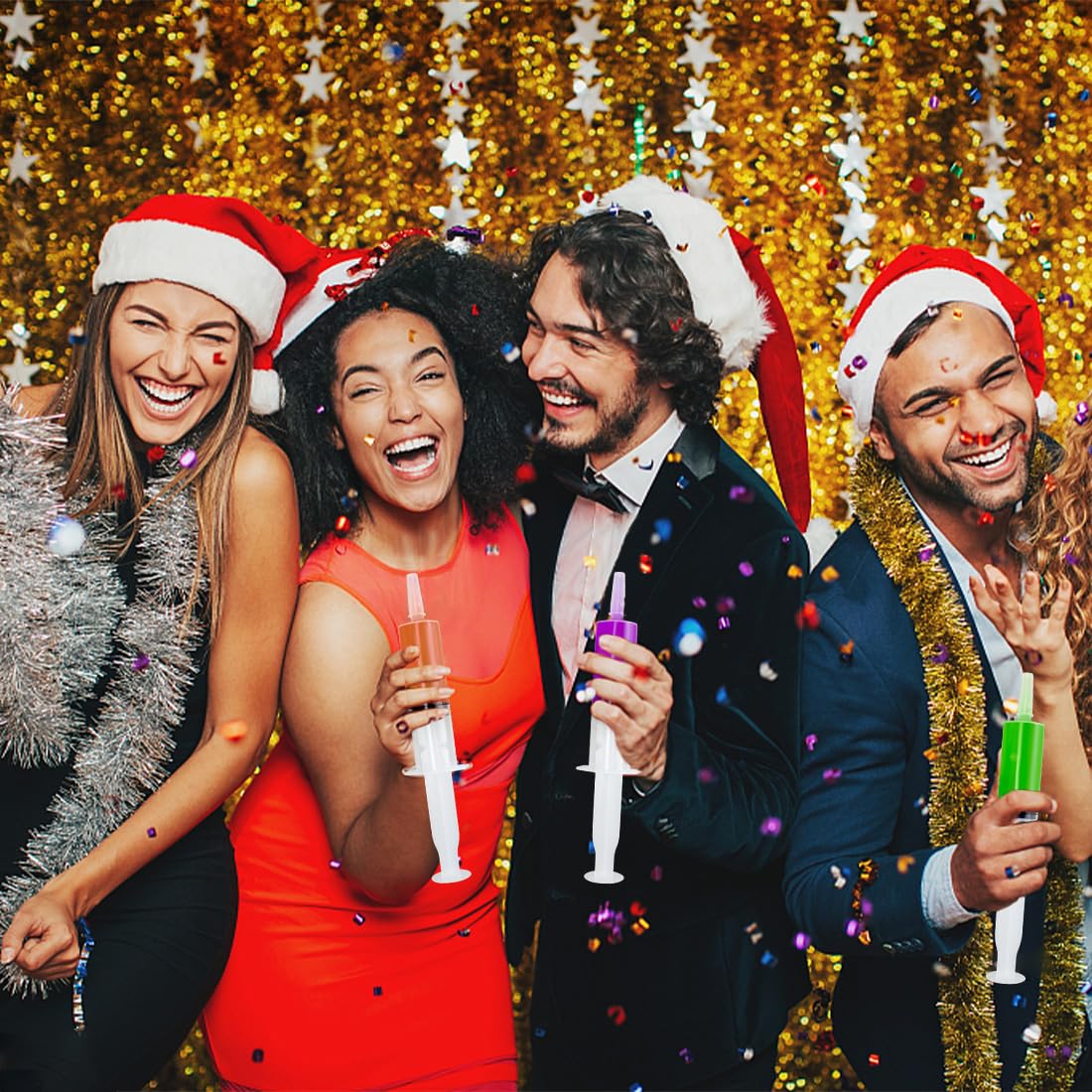 30 Pack Party Jello Shot Syringes - 2 oz Plastic Syringes for Jello Shots, Reusable for Halloween, Christmas, Thanksgiving Party Favors