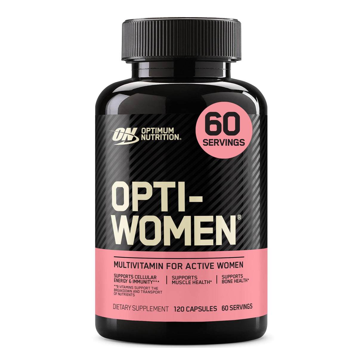 Optimum Nutrition Opti-Women, Vitamin C, Zinc and Vitamin D for Immune Support Womens Daily Multivitamin Supplement with Iron, Capsules, 120 Count