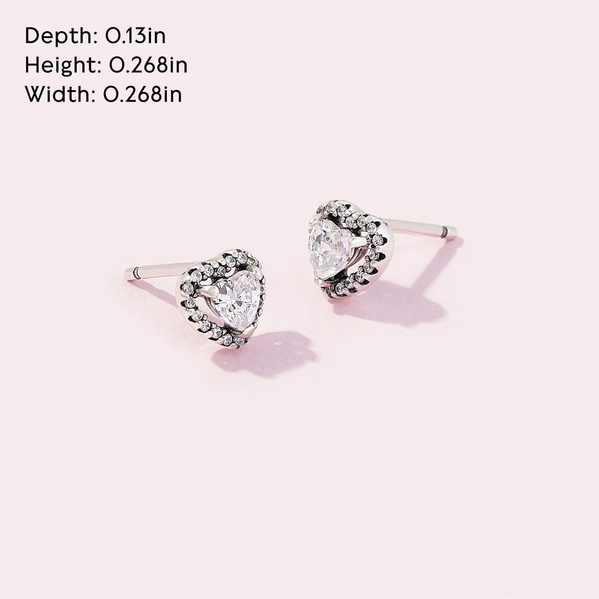 PANDORA Elevated Heart Stud Earrings - Timeless Earrings for Women - Gift for Her - Made with Sterling Silver & Cubic Zirconia - With Gift Box
