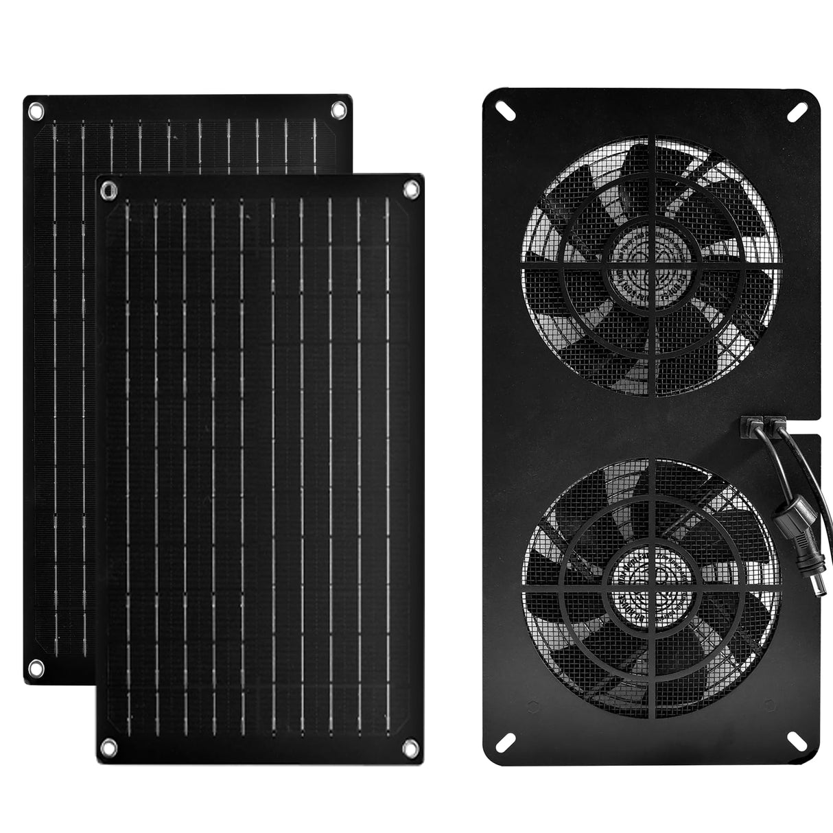 DC HOUSE 20W Solar Powered Exhaust Fan for Chicken Coops Greenhouses Sheds Pet Houses and Windows Waterproof and Easy Plug and Play Installation Max Applicable Space 880ft3 (25 m3)