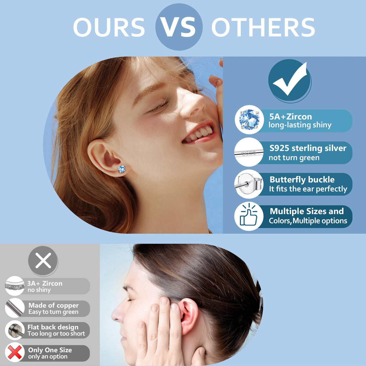 YADOCA ๐ต๐ฎ๐ฑ ๐ฆ๐๐ฒ๐ฟ๐น๐ถ๐ป๐ด ๐ฆ๐ถ๐น๐๐ฒ๐ฟ Earrings for Girls Women