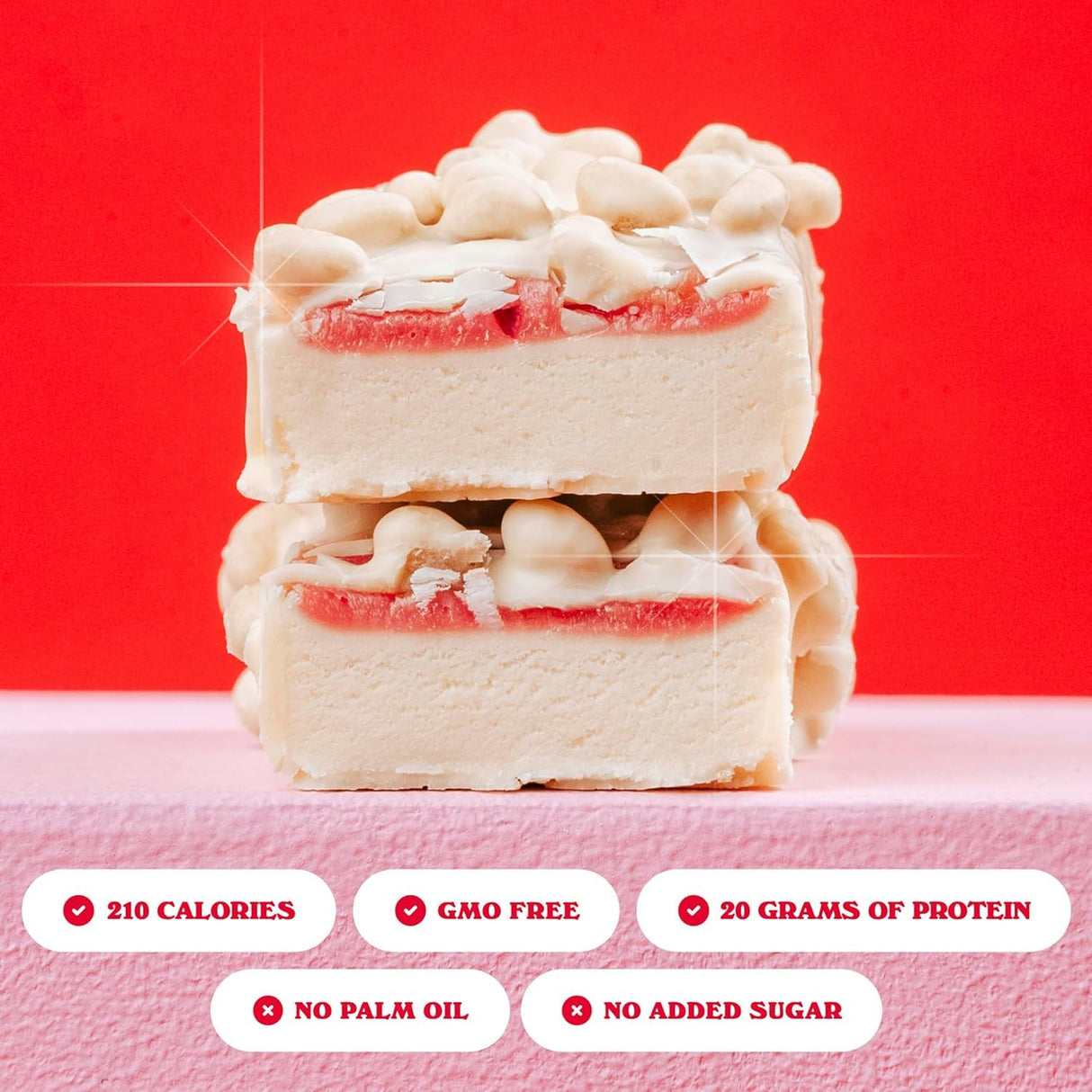 Barebells Protein Bars Wild Cherry - 24 bars (2 Packs of 12) - 1.9oz Bars - Protein Snacks with 20g of High Protein - White Chocolate Protein Bar with 1g of Total Sugars - On The Go Protein Snack & Breakfast Bars