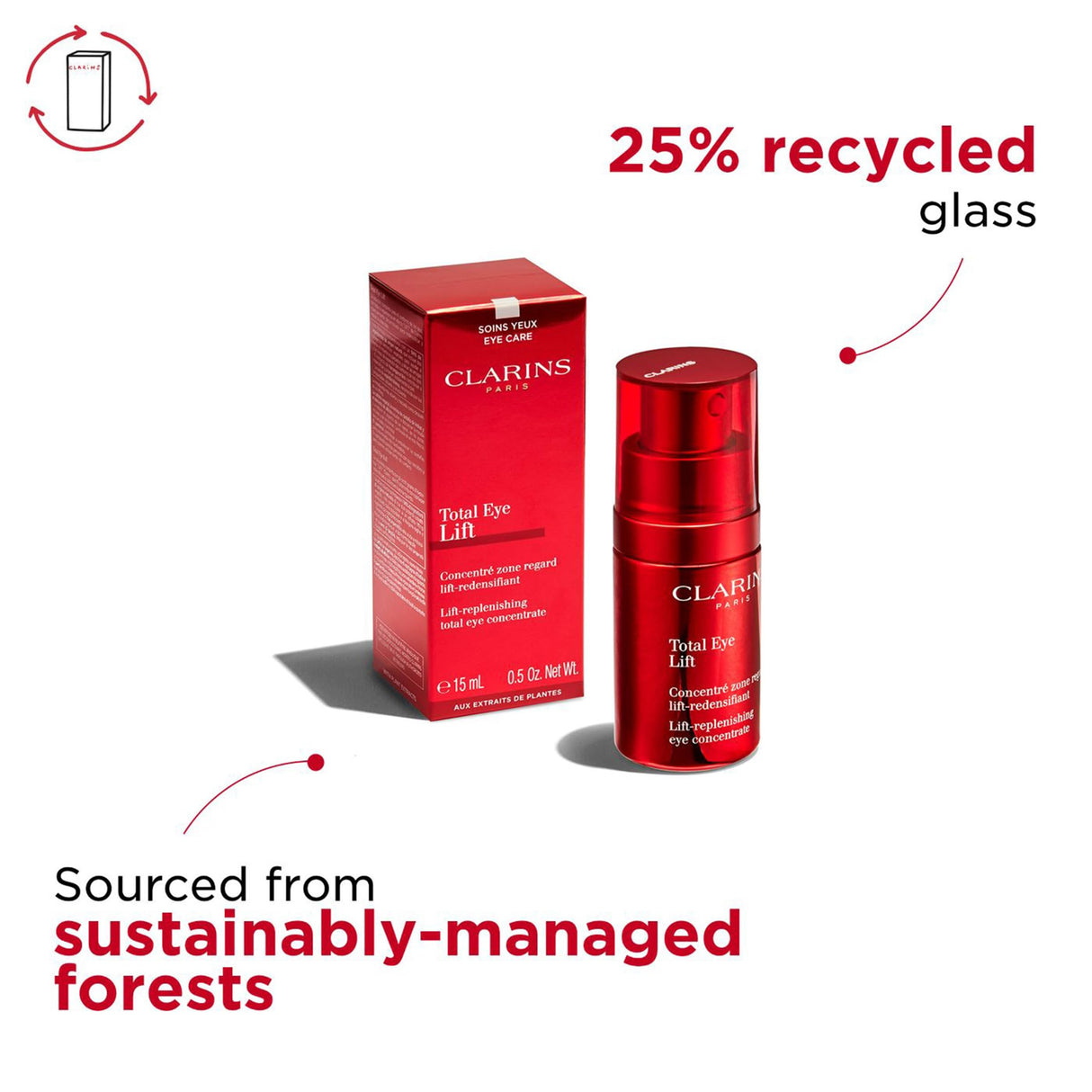 Clarins Total Eye Lift | Anti-Aging Eye Cream | Targets Wrinkles, Crow's Feet, Dark Circles, and Puffiness For a Visible Eye Lift in 60 Seconds Flat*| Ingredients Of 94% Natural Origin