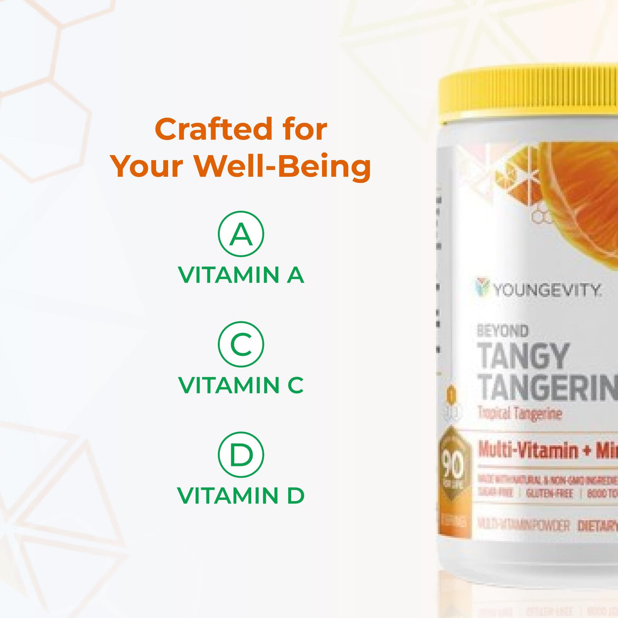Youngevity Beyond Tangy Tangerine 2.5 Tropical Tangerine Ultimate Multi-Vitamin & Mineral Complex - Made with Natural & Whole Foods | 8,000 ORAC