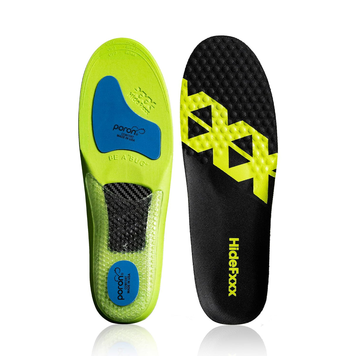 HideFxxx Carbon Fiber Insoles, Sprots Insoles for Men, Arch Support Insoles Orthotic Inserts PORON Gel Insoles for Basketball, Running and Training (US 9-11 | EU 43-45)