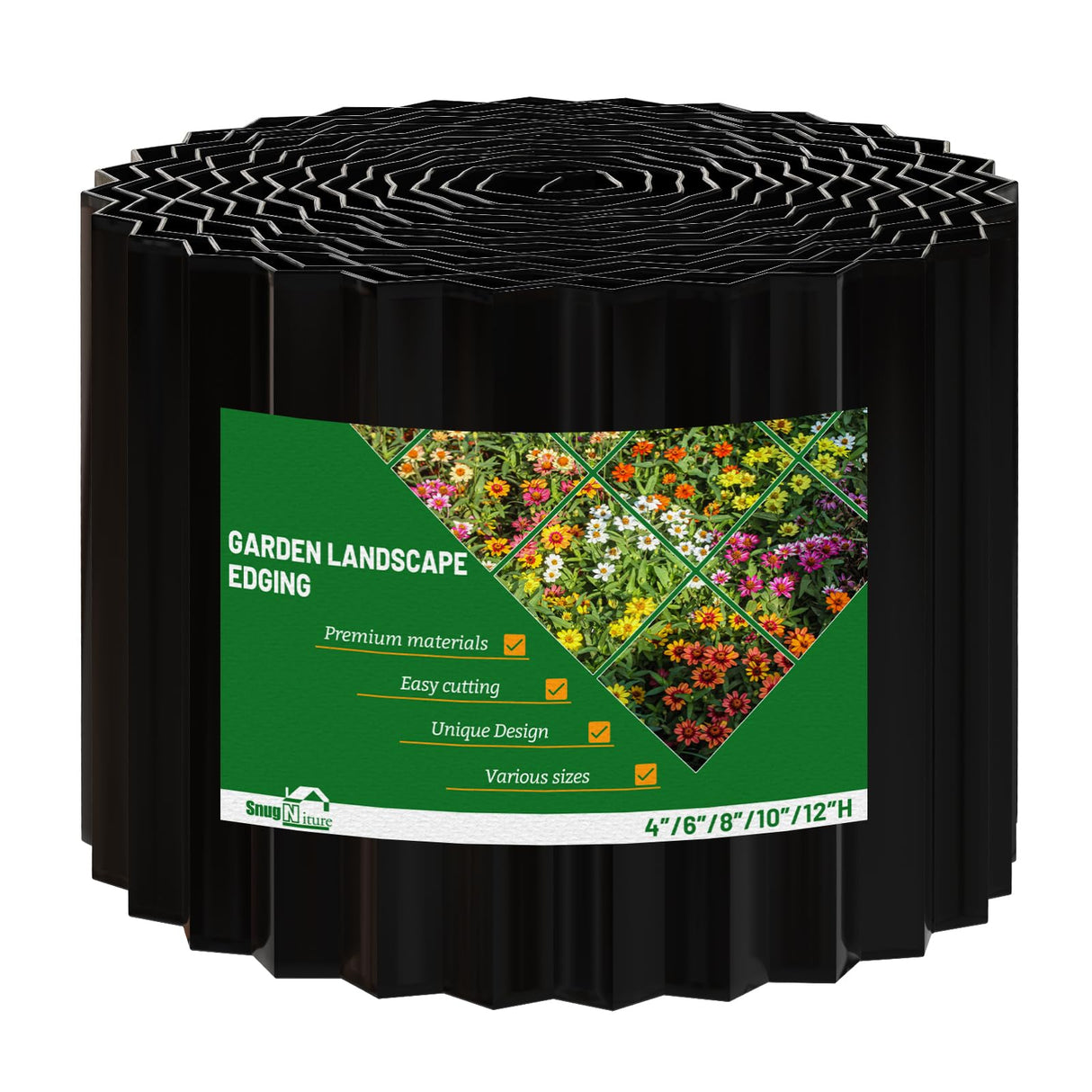 SnugNiture Corrugated Metal Garden Edging,6" x 40' Sturdy Lawn Edging Border,Landscape Edging Border for Lawn, Flower Bed,Garden and Yard