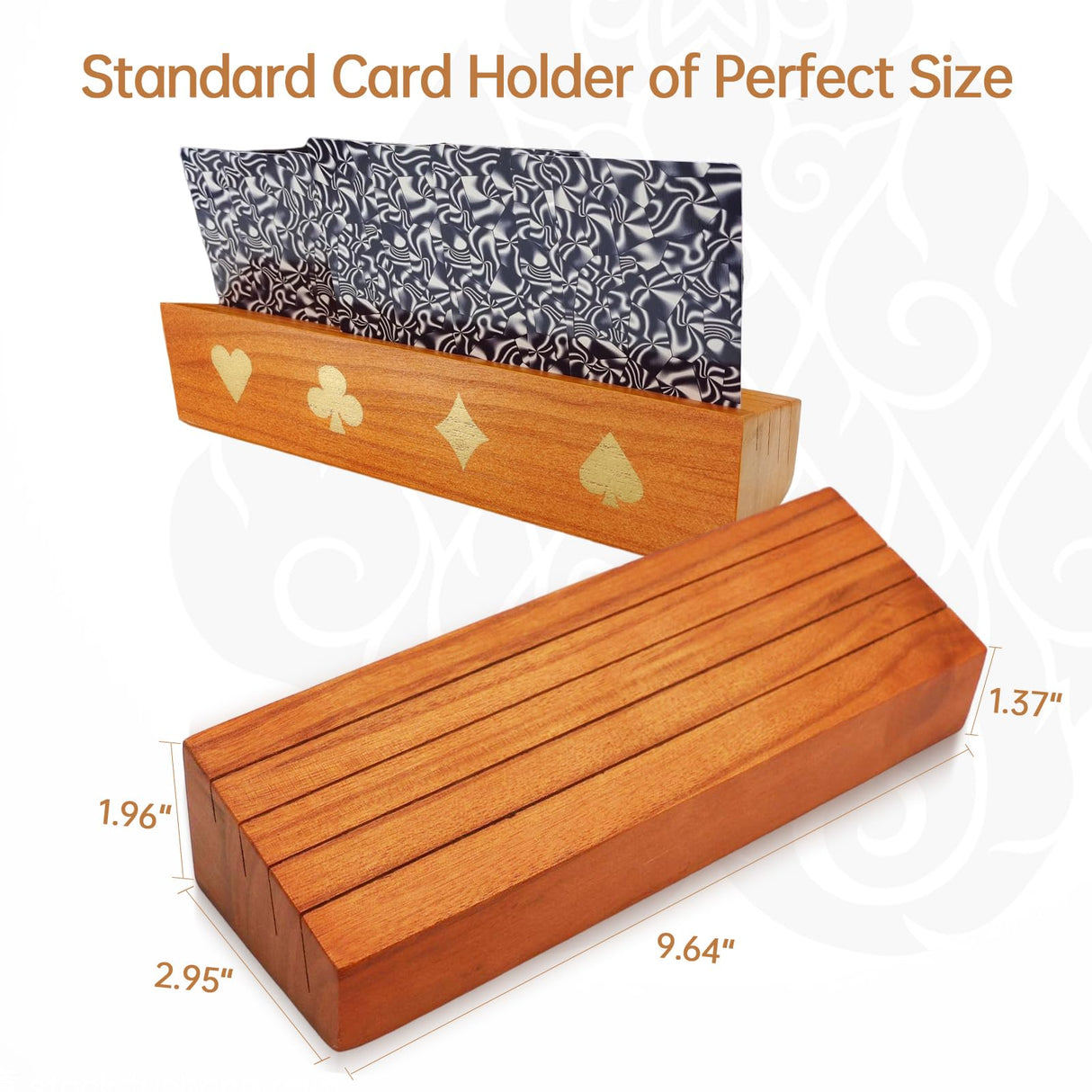 hismocal Playing Card Holders Deck Stand, Play Cards Holder for Kids or Elder People, Hands-Free Wood Holder Racks,Tray for Organizing Cards (4 Pack)