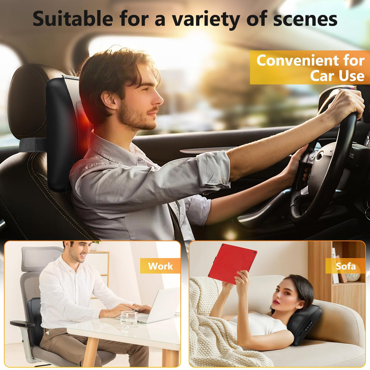 iKristin Back Massager,Back and Neck Massager with Heat,Shiatsu Deep Tissue Back Massager,Electric Massage Pillow for Shoulders,Legs,Foot,Body Muscle Relief,Neck Massager for Women/Men/Dad/Mom