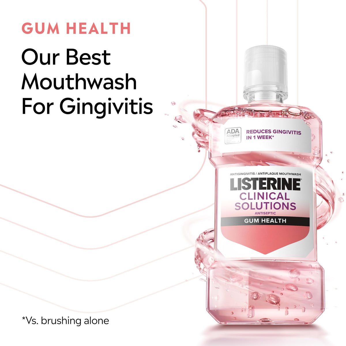 Listerine Clinical Solutions Gum Health Mouthwash, 33.8 fl.oz/1L x 2