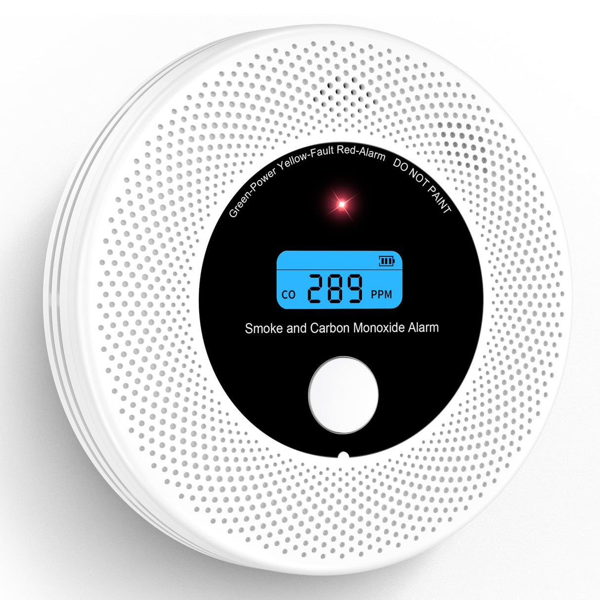 Alertlink 2-in-1 Smoke and Carbon Monoxide Detector Alarm, with Voice Alert,10-Year Battery Fire & CO Alarm with Large LCD Display, Easy Install with Adhesive or Screws