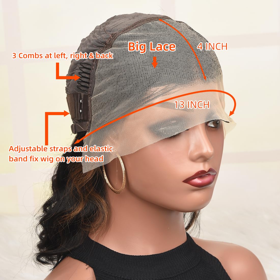 CIYOO 1B/30 Ombre Highlight Bob Wig Human Hair 14 inch Body Wave Bob Wig Loose Wavy 13x4 Highlight HD Lace Frontal Bob Wig Human Hair 180% Density Pre Plucked Ombre Colored Short Wigs for Black Women