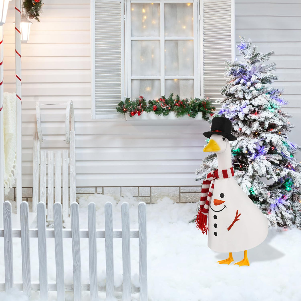 Christmas Goose Outfit Winter Snowman Goose Costume for Outdoor Decor