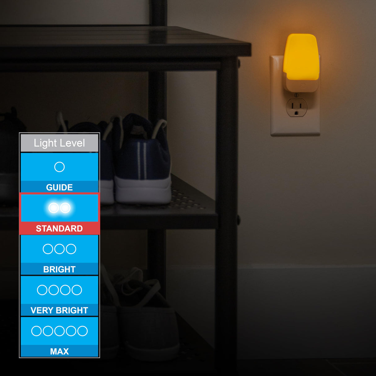 GE Sleeplite Night Lights Plug Into Wall, Dusk to Dawn Sensor, Ambient Lighting, Sleep Aid, Bathroom Décor, LED Lights for Bedroom, Apartment Essentials, Smart Home,86153, Amber, 4 Pack