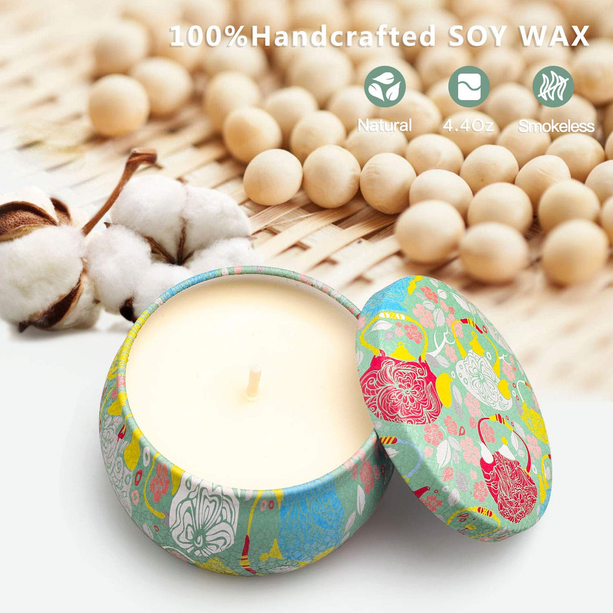 Scented Candles, 4 Packs 4.4oz Candle Set, Soy Candles for Home Scented, Aromatherapy Candle for Stress Relief, Bathing, Ideal Gifts for Women Birthday, Thanksgiving, Christmas, Get Well Soon Gifts