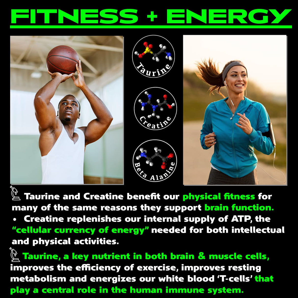 Vegan Brain & Body Boost: The Cherry On Top of A Plant-Based Lifestyle | Working Intelligence | Anti-Aging | Physical Fitness | Vegan Amino Acids - Creatine, Taurine & Beta Alanine | 67 Servings/500g