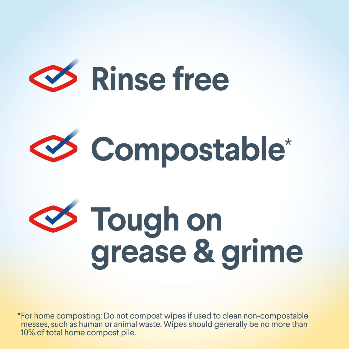 Clorox Free & Clear Compostable Cleaning Wipes, Light Lemon Scent, 75 Count, Pack of 3 (Pack May Vary)