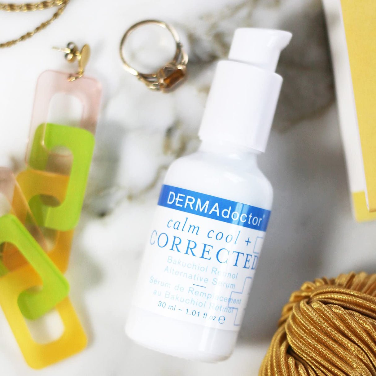 DERMAdoctor Calm Cool + Corrected Dermatologist Formulated Bakuchiol Retinol Alternative Serum for Sensitive Skin; Anti Aging Serum for Fine Lines, Wrinkles, Brightening and Pore Minimizing - 1.01 oz