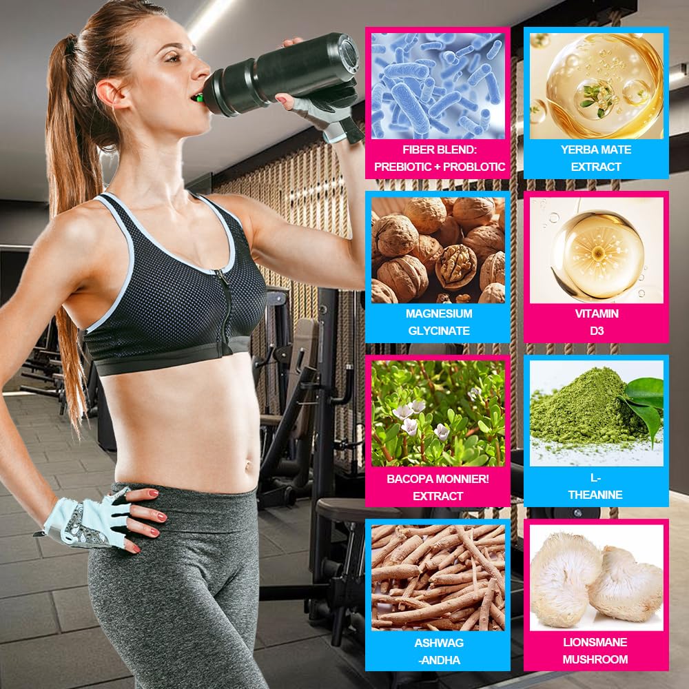 Zoone Super Yerba Mate Instant Tea Powder with Prebiotics & Probiotics - Raspberry Lemonade Flavor for Gut Health, Energy Boost & Focus - 30 Servings Packets