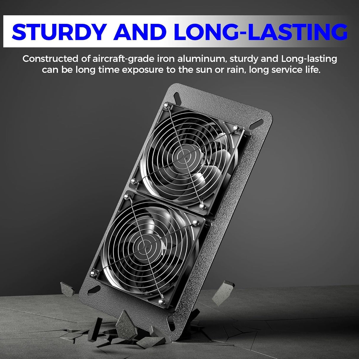 Solar Fan Kit for Chicken Coop - Two IP65 Waterproof 5" Solar Powered Fans - Outdoor Exhaust Intake Ventilation Fan for Outside Shed Greenhouse Attic Pet House - Strong Airflow Without Battery