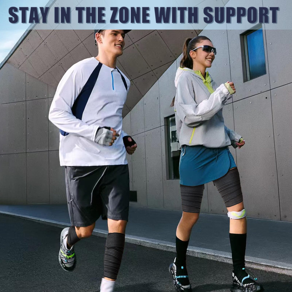 Zuscot 2 Pcs Hamstring & Thigh Compression Wraps, Adjustable Thigh Compression Braces, Quad & Thigh Support for Men and Women, Versatile Compression Bandages for Thigh, Knee, Calf, Arm