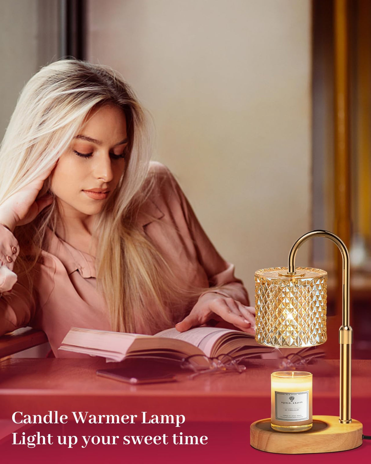 Engpure Candle Warmer Lamp with Timer Dimmer Adjustable Height for New Home Decor, Birthday Gifts for Women,Candle Warmer for Women Mom Christmas Mother's Day Gfit