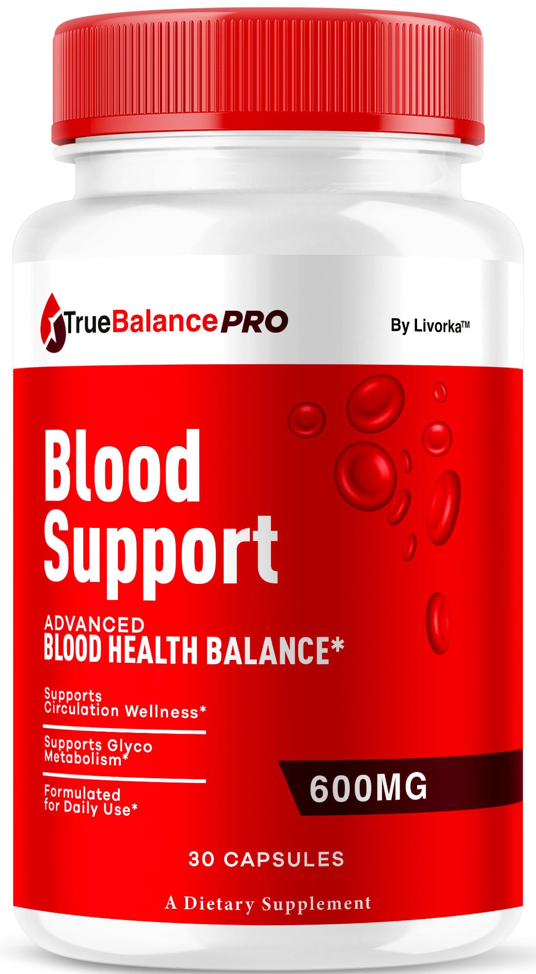 True Balance Blood Support Pro Glycogen Capsules Maximum Strength, TrueBalancePro Pills Supplement Multivitamin All Natural Advanced Formula Daily Health & Wellness, 30 Capsules for 1 Month