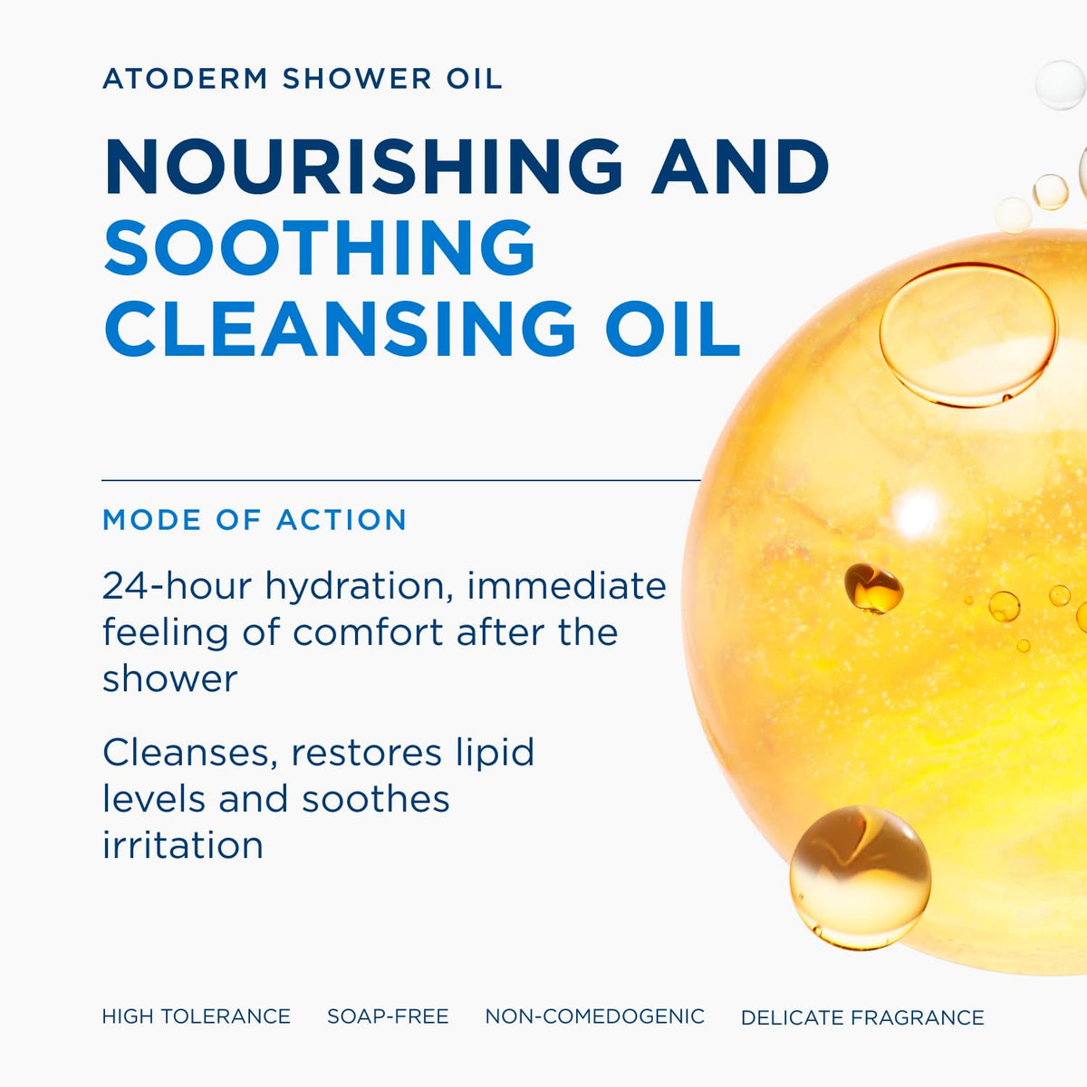 Bioderma Atoderm Shower Oil, Cleansing Oil For Face & Body, Nourishing Cleansing Oil For Dry to Atopic Sensitive Skin For Softer & Smooth Skin For Your Whole Family
