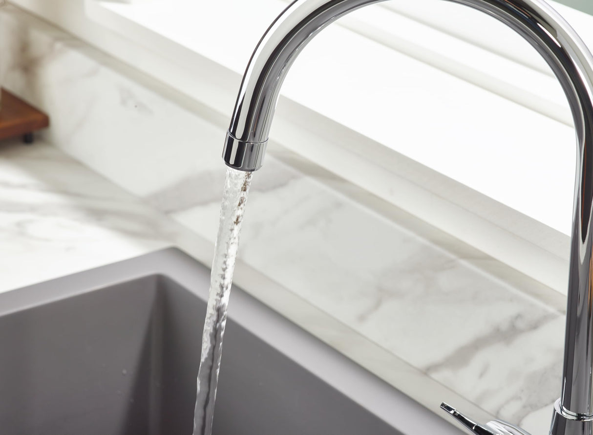 Bristan Echo Easy Fit Kitchen Sink Lever Handles Tall Swivel Spout Mixer Tap Faucet Chrome Plated (EC SNK EF C)