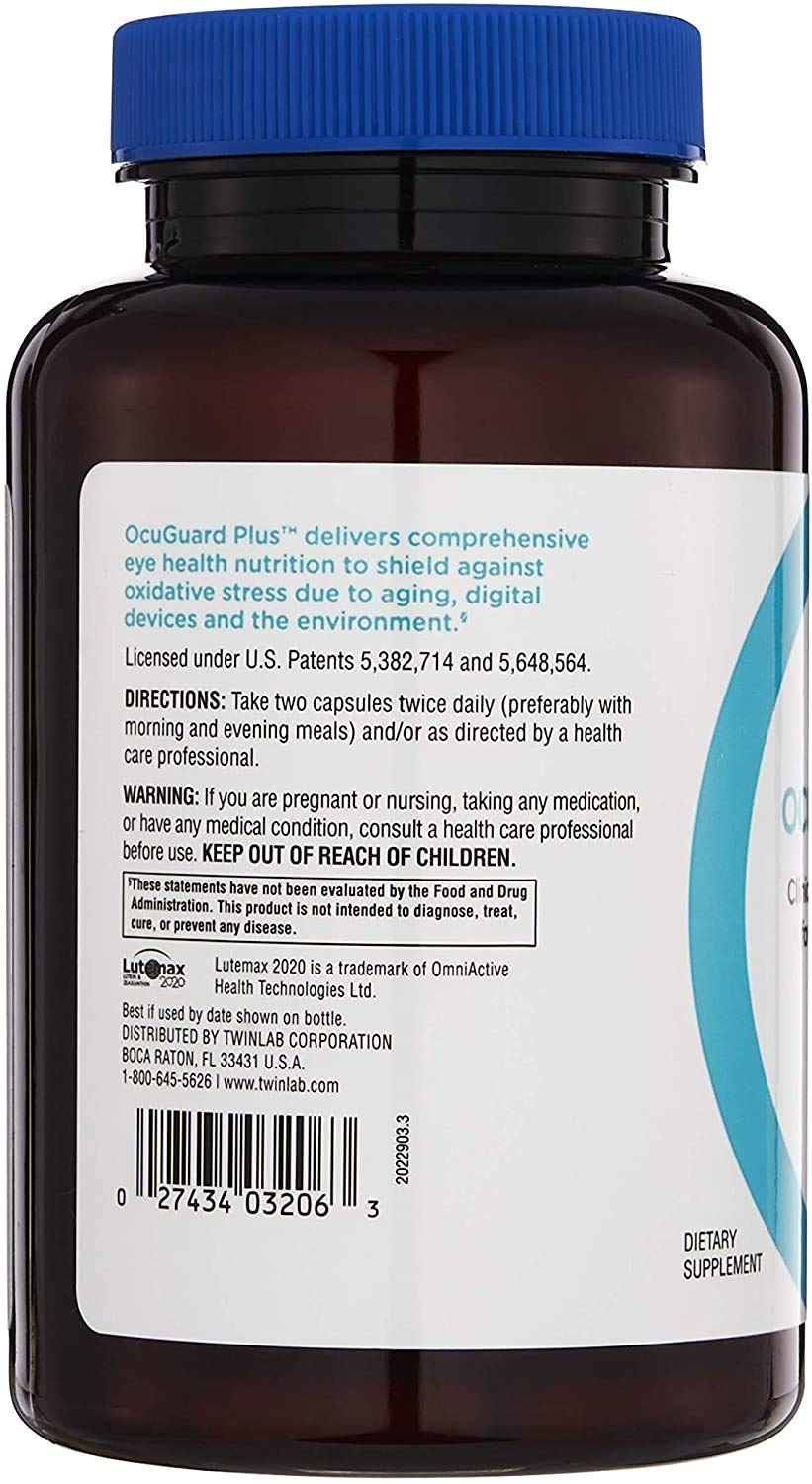 Twinlab Ocuguard Plus - Eye Supplement with Zinc, Vitamin A, C & D - 60 Veggie Capsules
