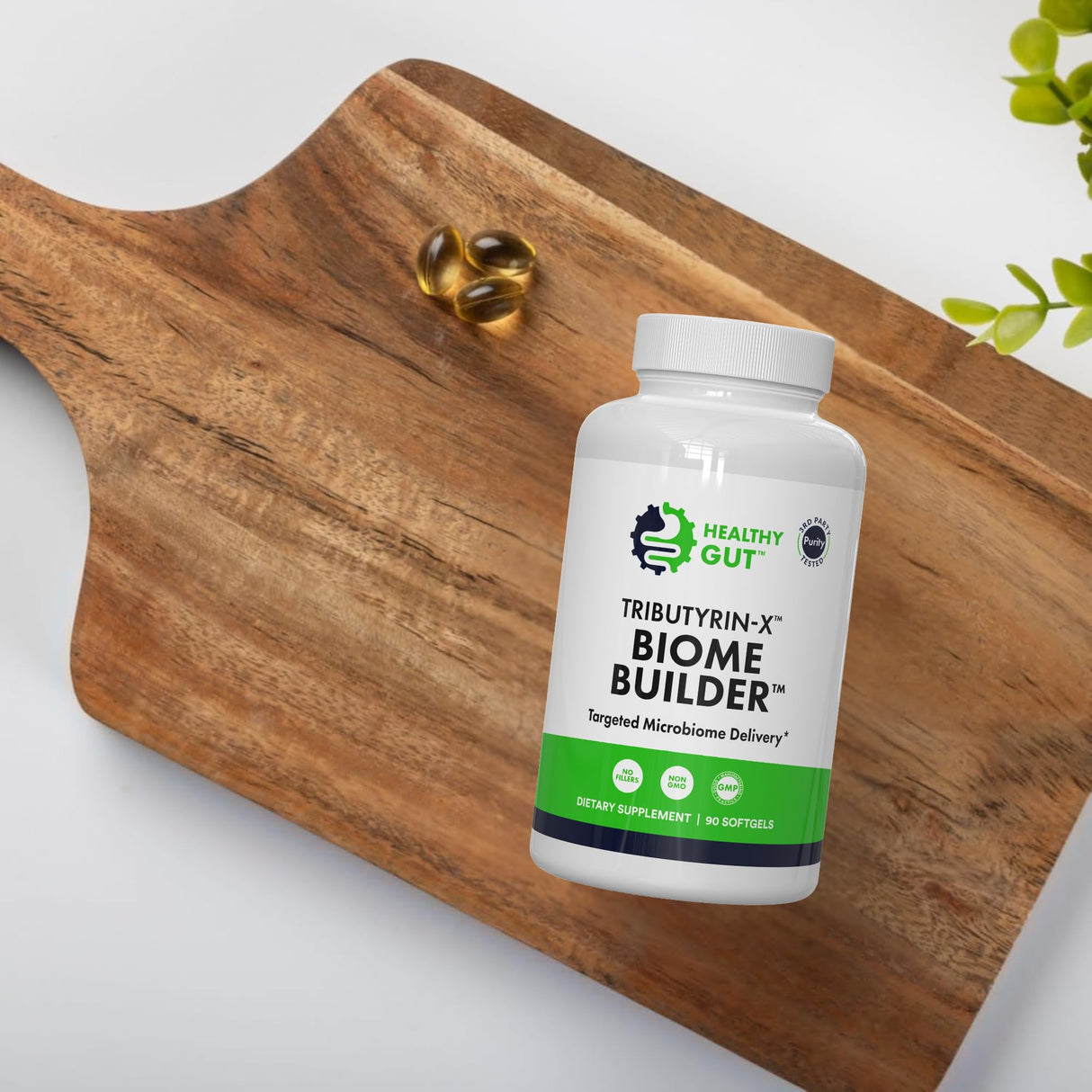 Healthy Gut Tributyrin-X | Most Bioavailable Butyrate Postbiotic for Gut Health & Leaky Gut Support | 99% Pure w/Zero Odor | 90 Softgels