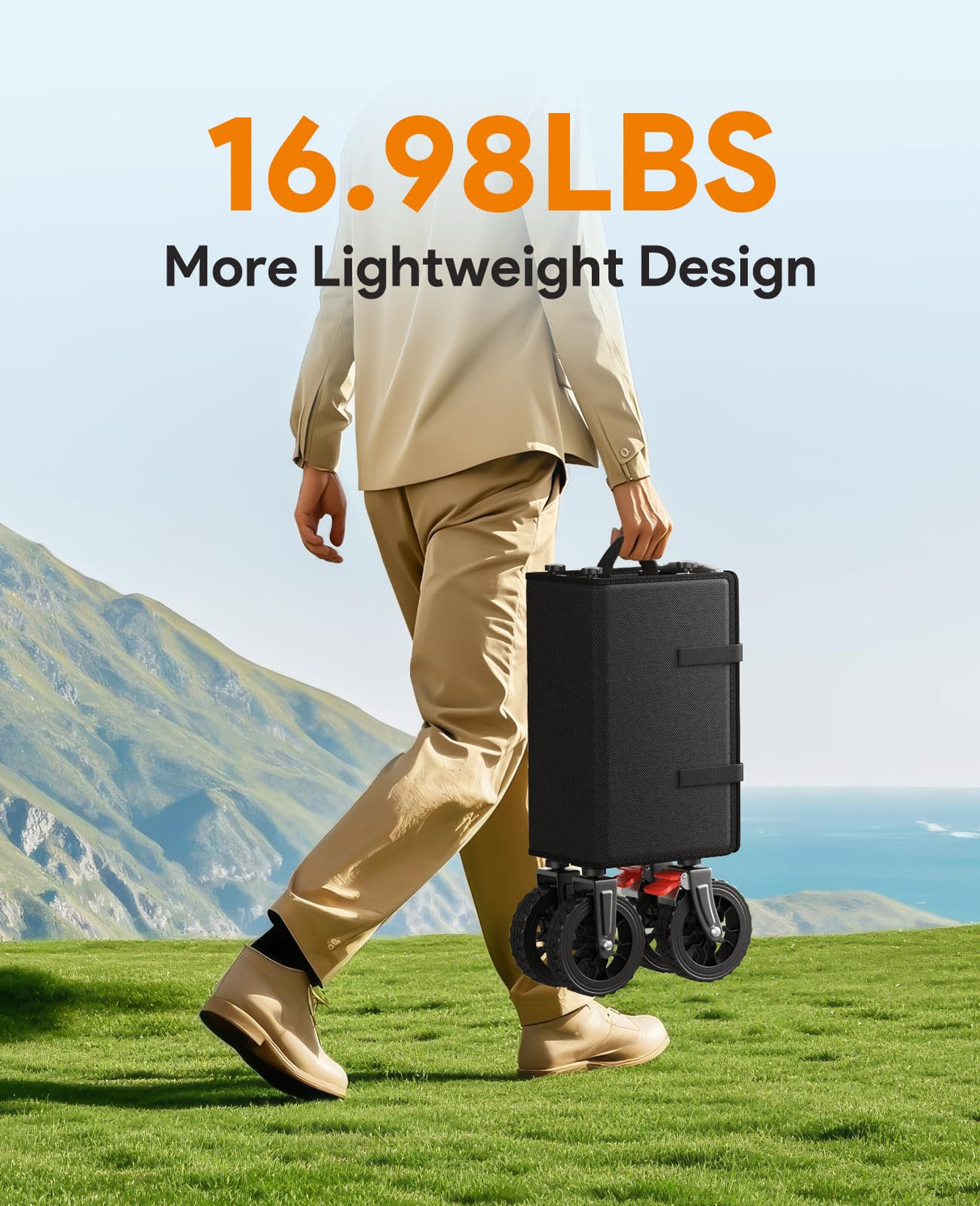 180L Wagons Carts Foldable with Wheels and Brakes for Camping Grocery