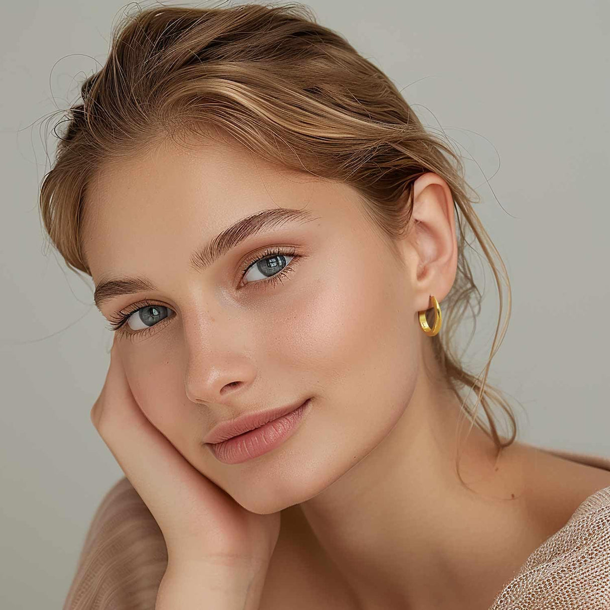 Degerde Gold Hoop Earrings for Women 14K Gold Earrings for Women