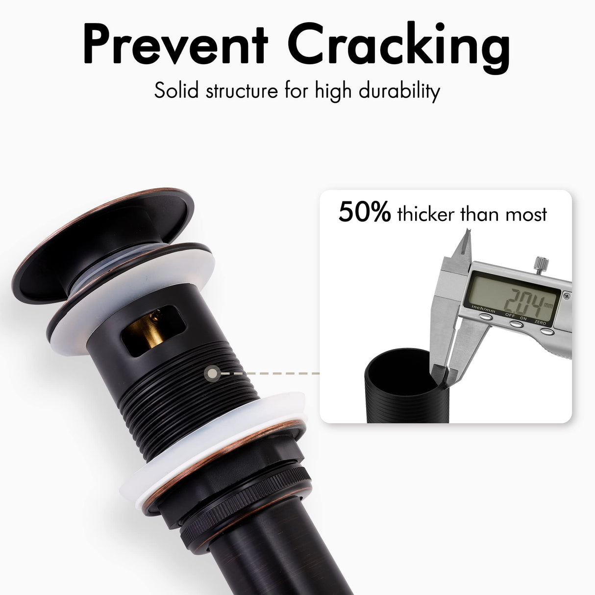 KES Bathroom Faucet Vessel Vanity Sink Pop Up Drain Stopper with Overflow Oil Rubbed Bronze, ALL Metal Rustproof Brass and 304 Stainless Steel, S2008A-ORB