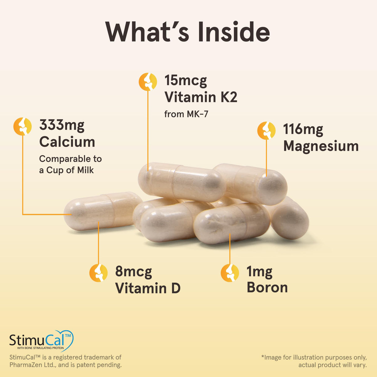 Jarrow Formulas BoneUp Three Per Day for Bone Density and Skeletal Nutrition, Includes Vitamin D3, K2 (as MK-7) and Calcium, 180 Capsules, 60 Day Supply