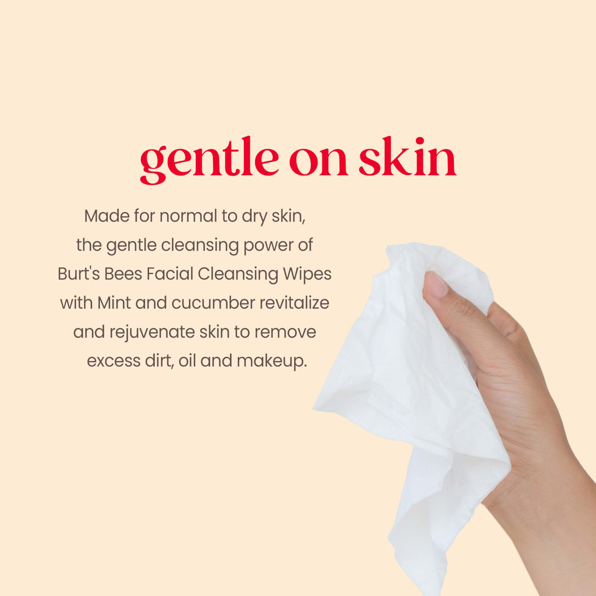 Burt's Bees Stocking Stuffers, Cucumber & Mint Face Wipes, for All Skin Types, Refreshing Makeup Remover & Facial Cleansing Towelettes, Skin Care Christmas Gifts, 30 Ct. (3-Pack)