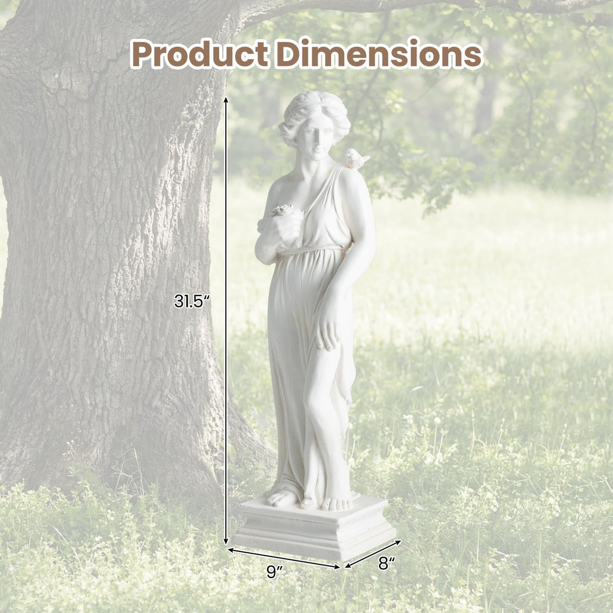 Giantex 31.5" Greek Goddess Statue, Roman Style Outdoor Garden Statue