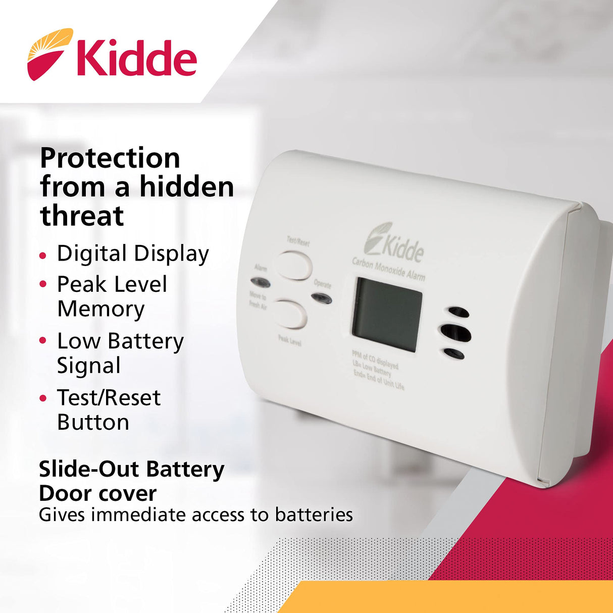 Kidde Hardwired Smoke & Carbon Monoxide Detector, AA Battery Backup, Interconnectable & Carbon Monoxide Detector, AA Battery Powered CO Alarm with LEDs, Test-Reset Button