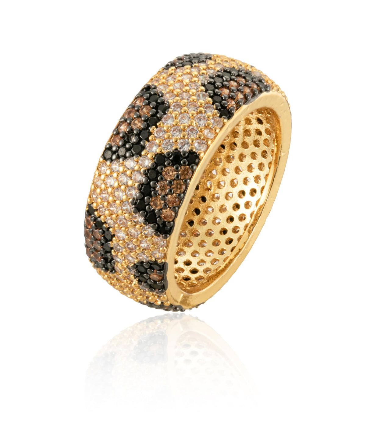Mixcbe Animal Leopard Crystal Rings for Women Dainty Gold Leopard Print Cubic Zirconia Paving Stacking Rings, Gold Knuckle Women Rings Jewelry Size 8