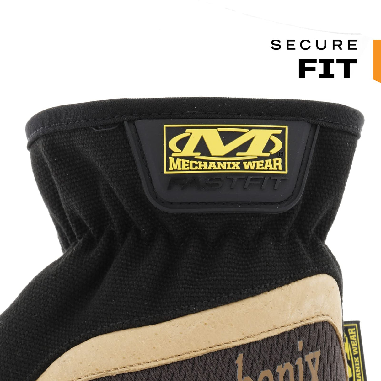 Mechanix Wear Fastfit Leather Gloves - Abrasion Resistant Gloves for Hand Safety - Breathable - Secure Fit - Two-Piece Palm - Machine Washable - Brown/Black - Large