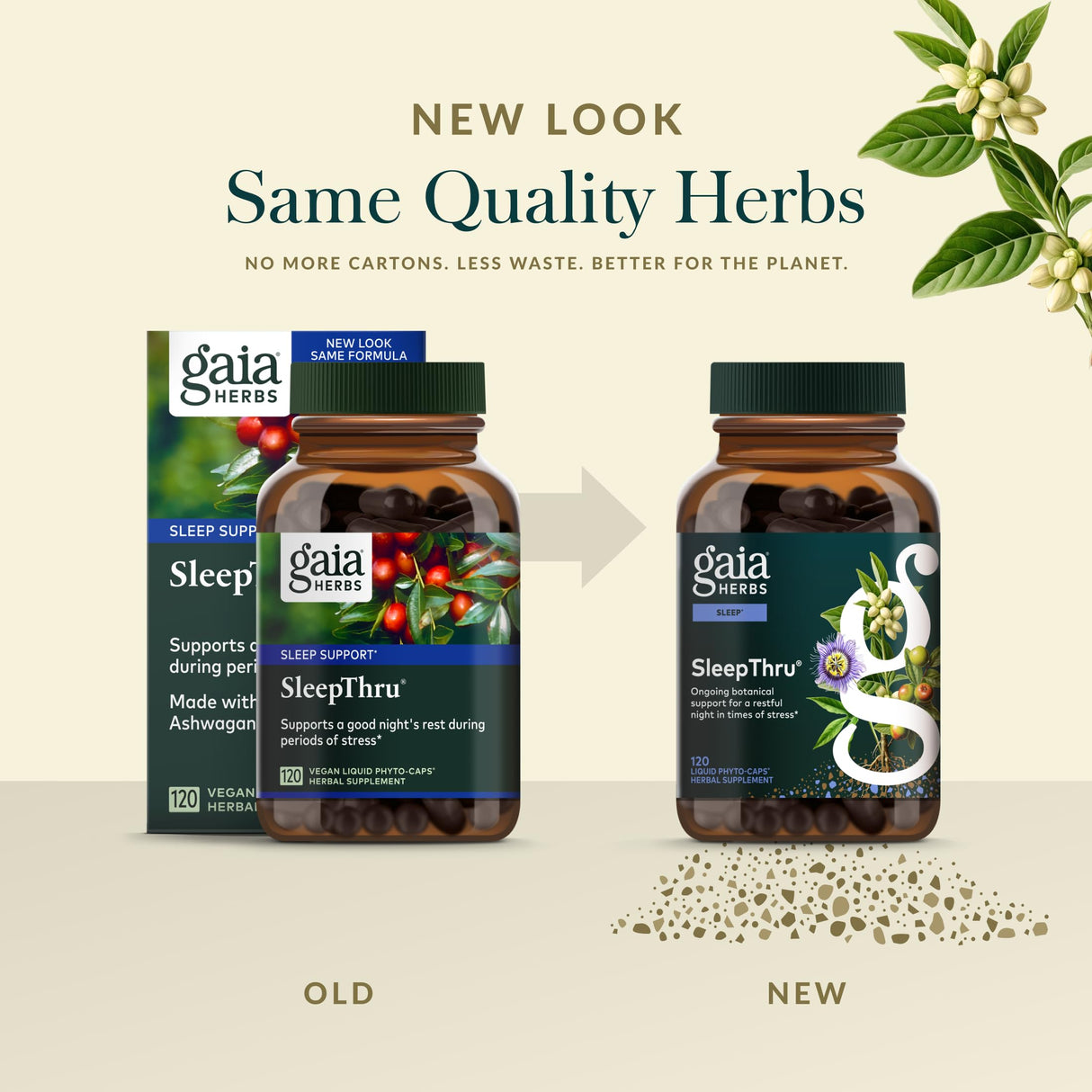 Gaia Herbs SleepThru - Sleep Support Supplement with Ashwagandha Root, Magnolia Bark, Passionflower & Jujube Date* - 120 Vegan Liquid Phyto-Caps (60 Servings)