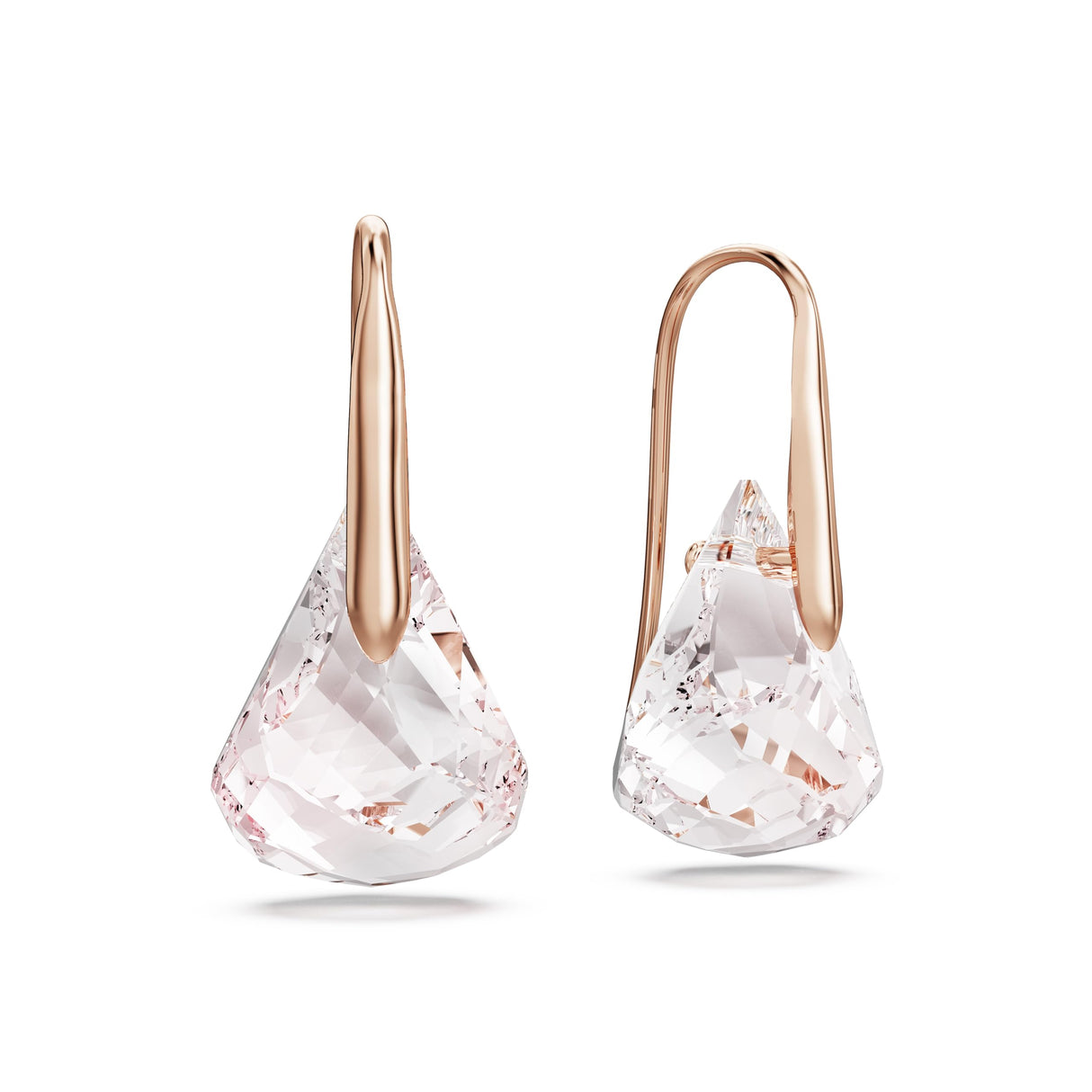 Swarovski Lunar drop earrings, Pink, Rose gold-tone finish