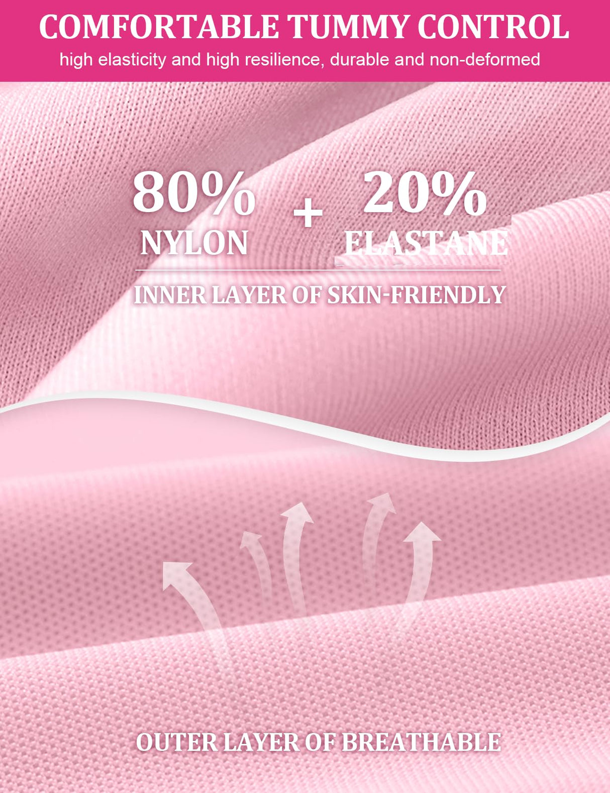 SHAPSHE Waist Trainer for Women, Tummy Control Sports Girdle, Workout Body Shaper with Adjustable Shoulder Strap Pink