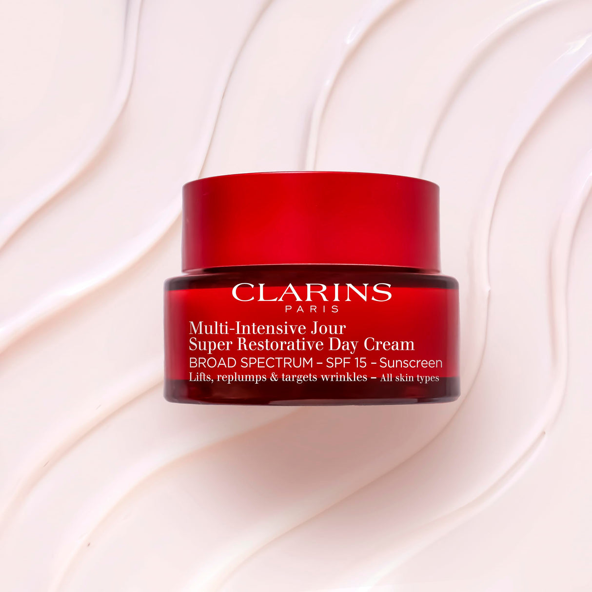 CLARINS Super Restorative Day Cream, Broad Spectrum SPF 15 Sunscreen | Anti-Aging Moisturizer For Mature Skin Weakened By Hormonal Changes | Replenishes, Illuminates & Densifies Skin|Targets Wrinkles