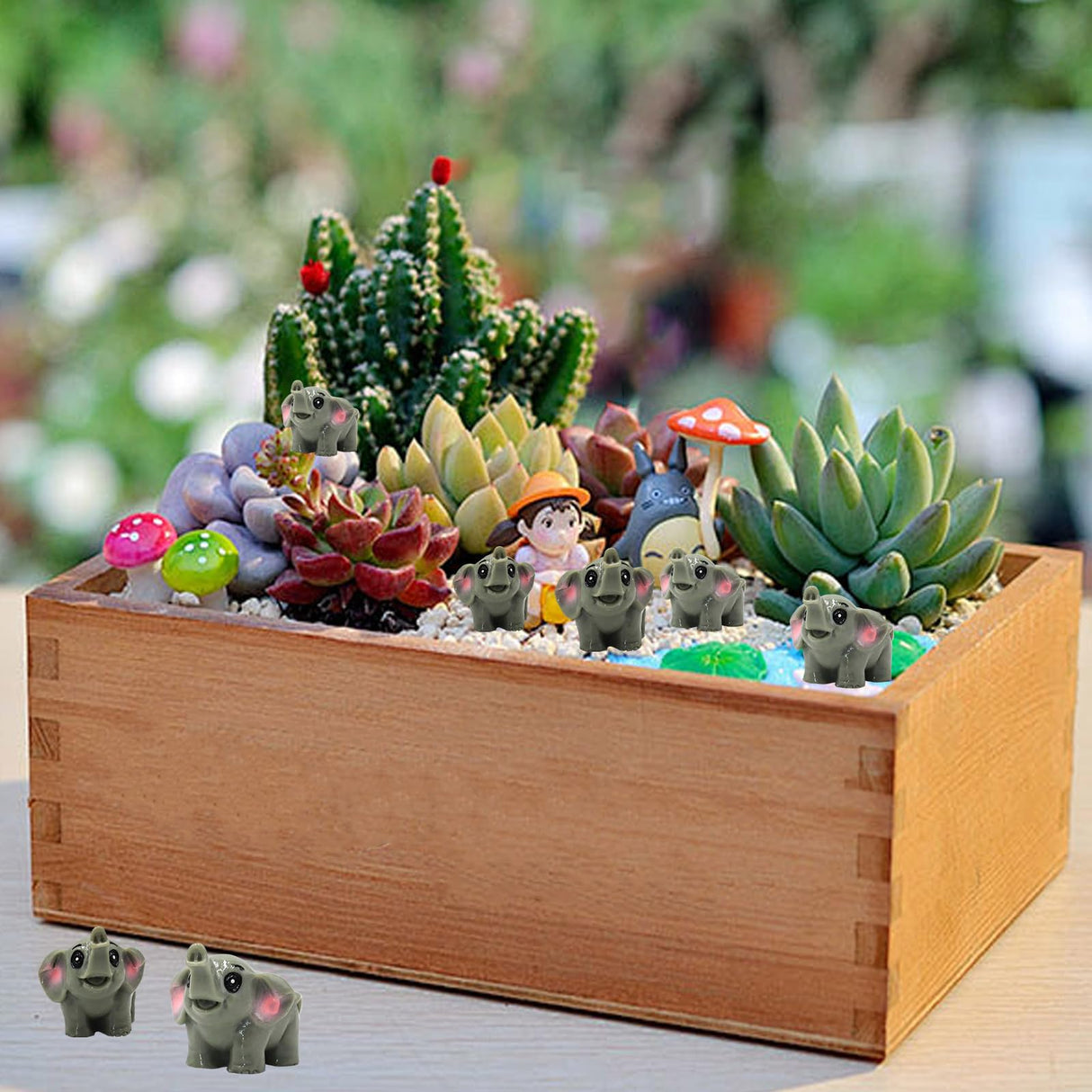 OZLMC 50 Pcs Mini Elephant Figurines for Fairy Gardens,Miniature Landscapes,Small Elephant Figurines ,Micro Landscape be Used for Various DIY Projects and Decorative,2 inches Long, 1.2 inches high