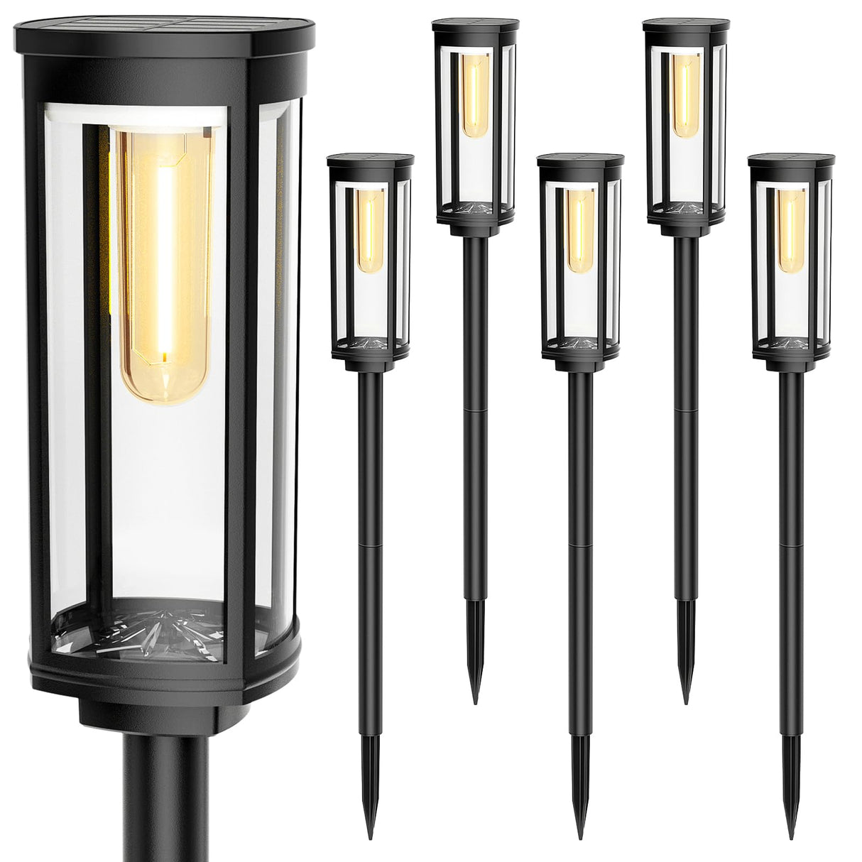COXSENI Solar Pathway Lights Outdoor 6 Pack, Bright Solar Path Lights Outside Waterproof, Walkway Light Solar Powered Landscape Lights for Driveway Lawn Patio Sidewalk Yard