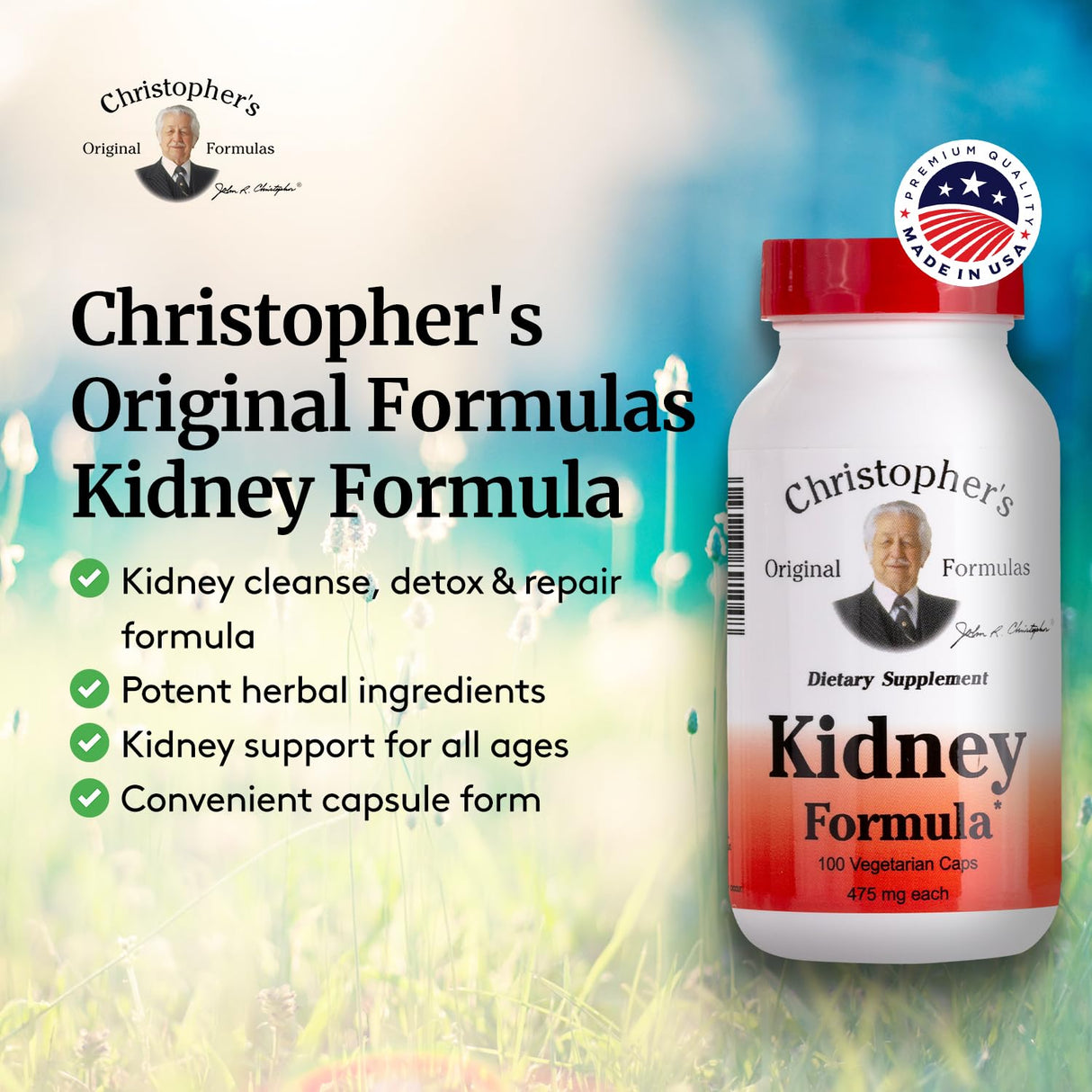 Christopher's Original Formulas Kidney Formula - Kidney Cleanse Detox & Repair Formula - Herbal Blend for Kidney Support