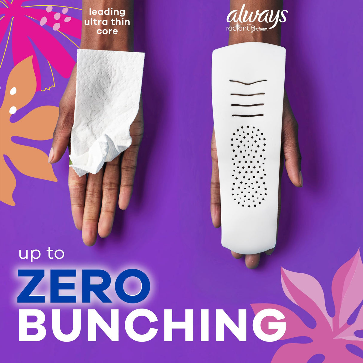 Always Radiant Feminine Pads for Women, Flexfoam Pads with Wings, Size 1, Regular Absorbency, Lightly Scented, 30 Count x 6 Packs (180 Count total) (Packaging May Vary)