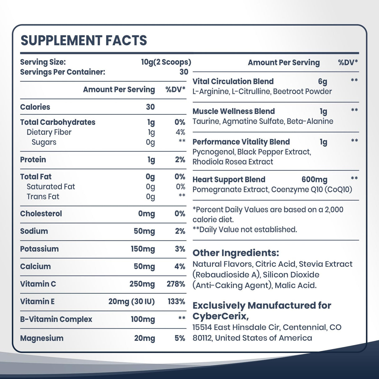 Nitric Oxide Supplement for Men - Extra Strength Nitric Oxide Booster Powder for Heart, Circulation, Blood Flow, Energy, Endurance - 10g Per Serving, 30 Servings