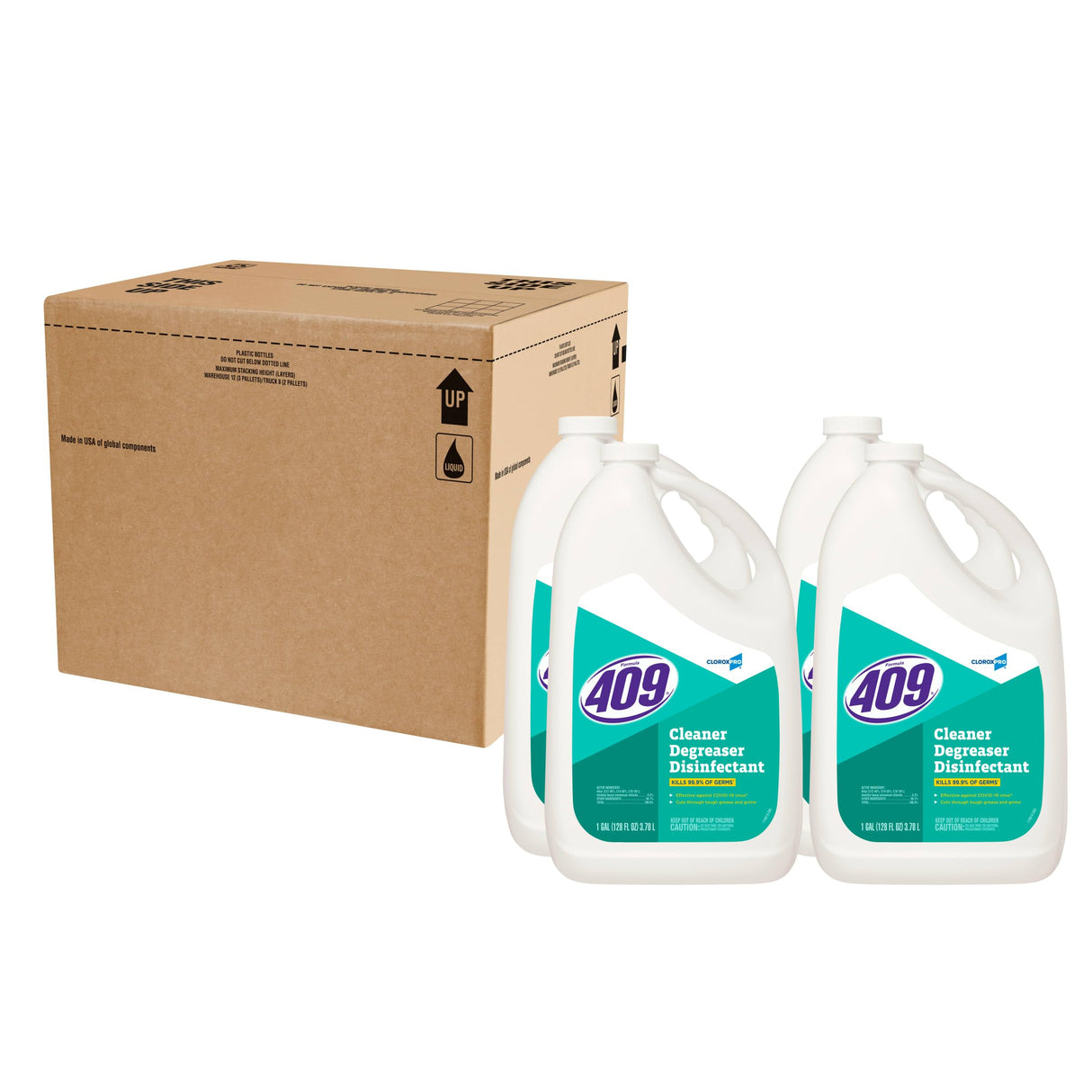 CloroxPro Formula 409 Cleaner Degreaser Disinfectant Refill, 128 Fluid Ounces, Pack of 4 (Package May Vary)